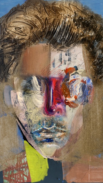 The Face Beneath the Signal — unique art print UB022-001